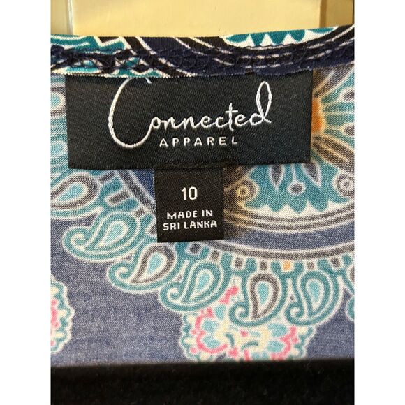 Connected Apparel Jersey Wrap Dress - Size 10 - Picture 6 of 6